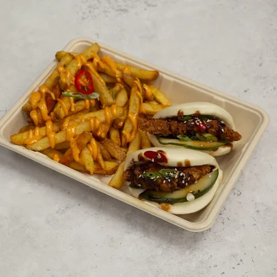 Bao Buns or Sandos, Fries & a Drink