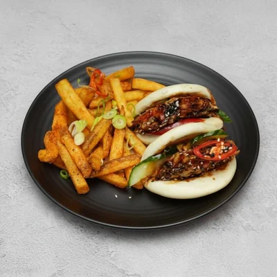 Crispy Veggie Bao Buns & Fries