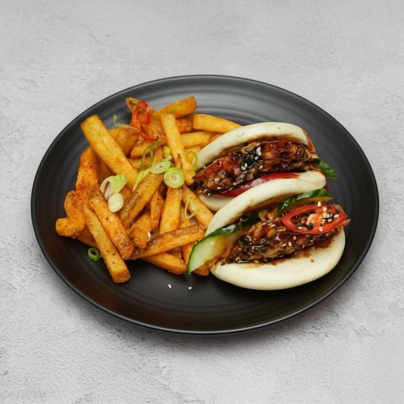 Crispy Veggie Bao Buns & Fries