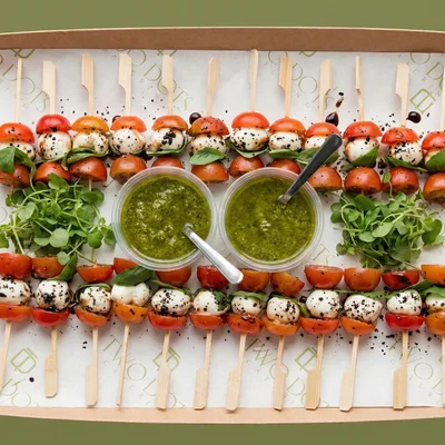 Creamy Mozzarella Ball Skewers