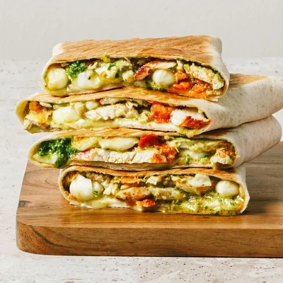 chicken, mozzarella & pesto toasted wrap