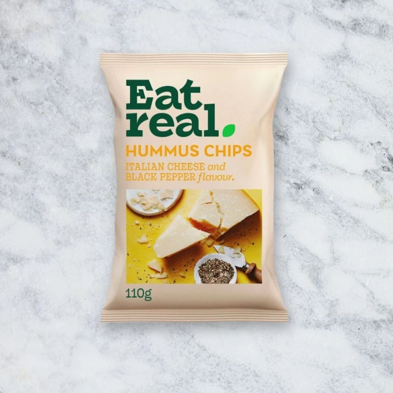Eat Real Hummus Chips - Italian Cheese & Black Pepper (VE)