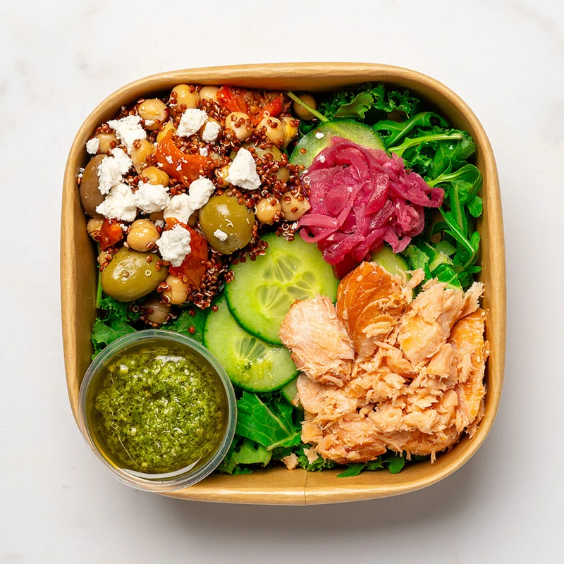 Hot Smoked Salmon & Pesto Bowl by Emma Petersen - Updated