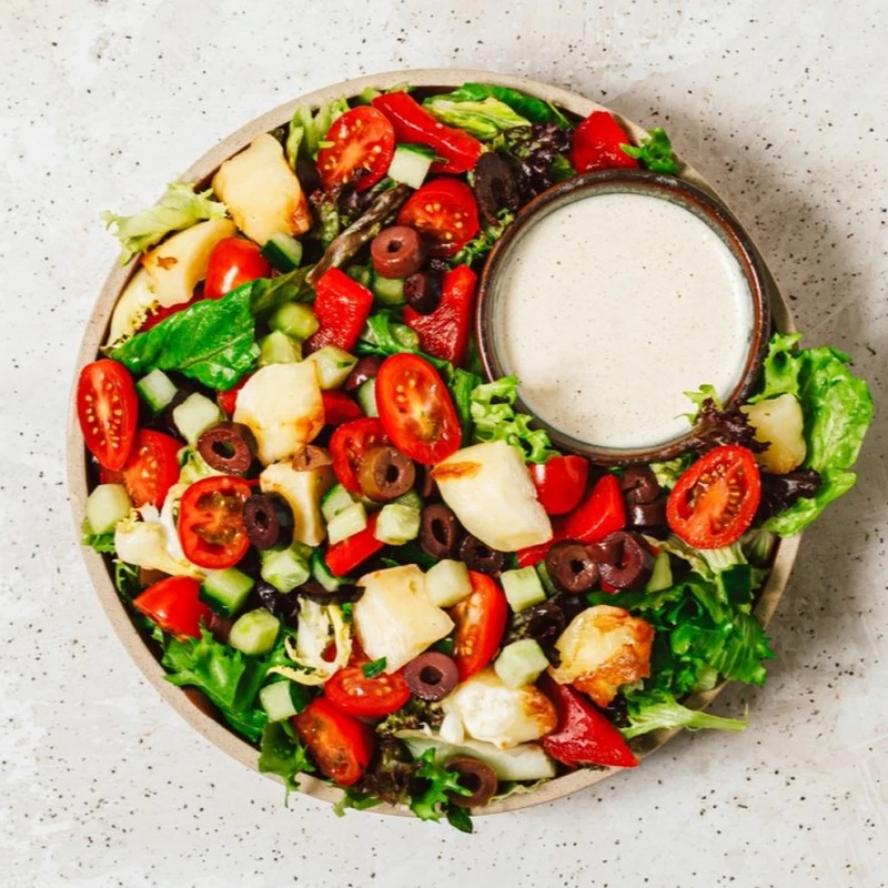 Greek halloumi salad