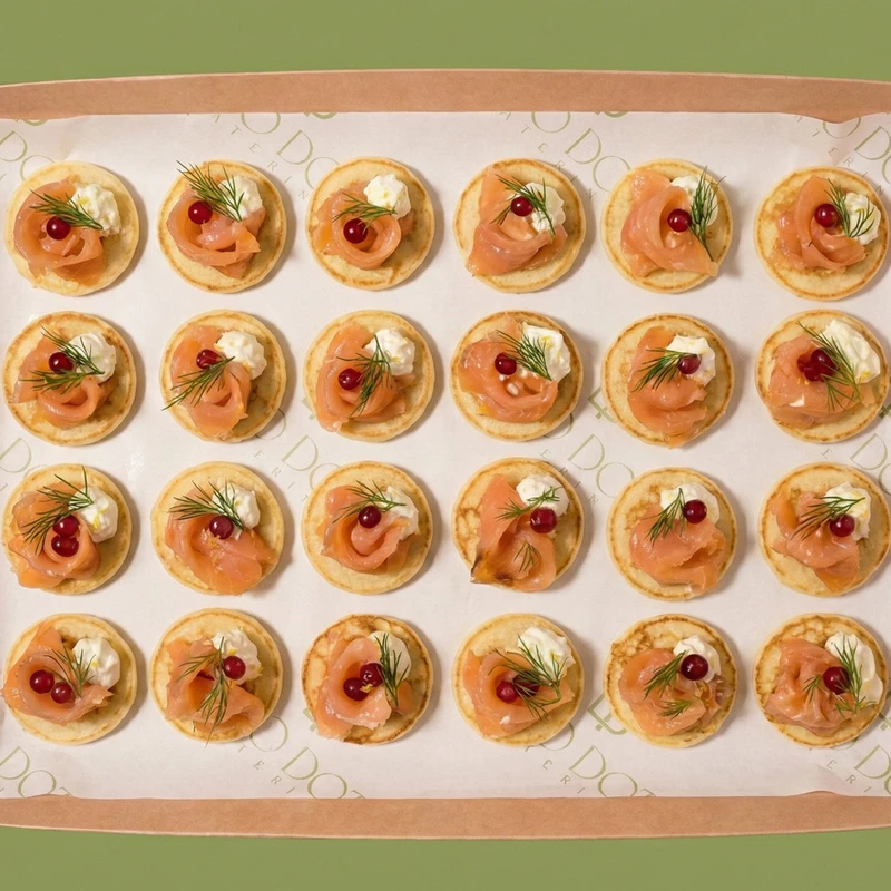 Smoked Salmon & Lemony Soft Cheese Blinis