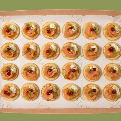 Smoked Salmon & Lemony Soft Cheese Blinis