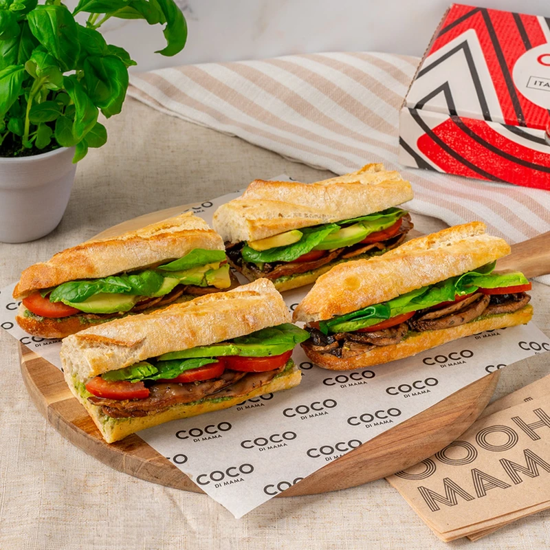 SMALL PLATTER - Avo & Mushroom Breakfast Baguette (VE)