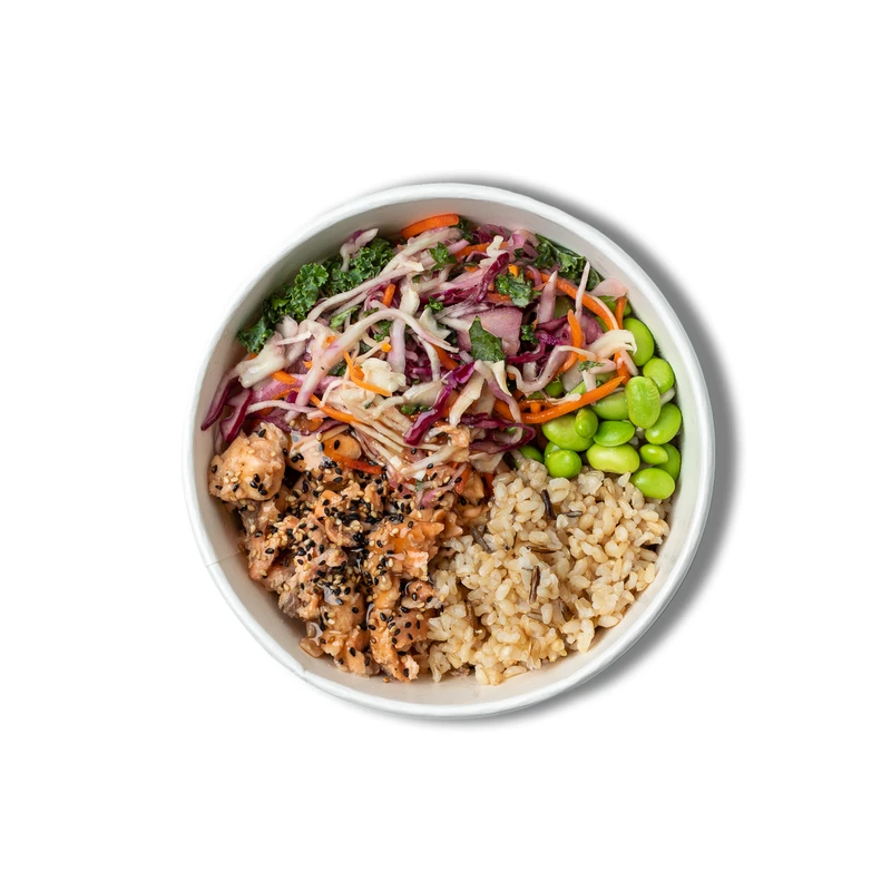 Teriyaki Salmon Brown Rice Bowl