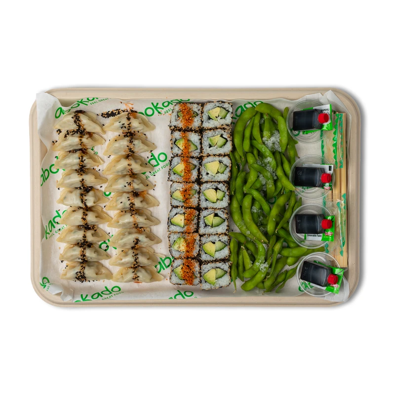 Veggie Sushi & Dumpling Platter