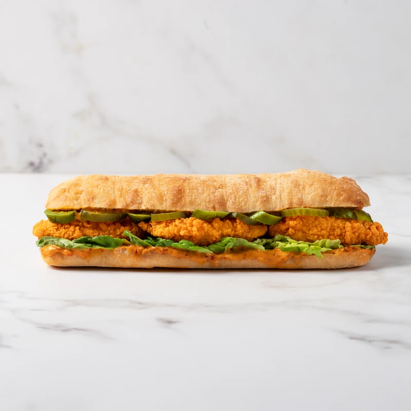 Hot Honey Chicken Parm on Sourdough Ciabatta