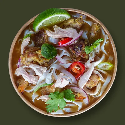 Caramel and Pulled Chicken Pho