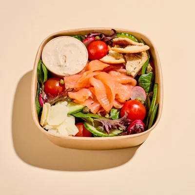 Smoked salmon Caesar salad
